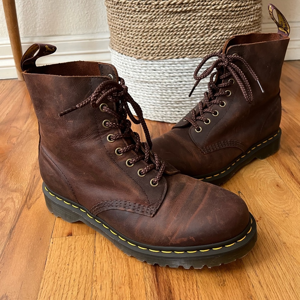 Dr. Martens 1460 Pascal Brown Leather Lace-Up Boots Sz 9M/10L